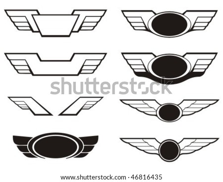 stock vector Aviation insignia wing set Vector graphic elements