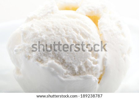 textured ice cream on white plate close-up
