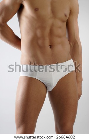 stock photo attractive male body in white underwear