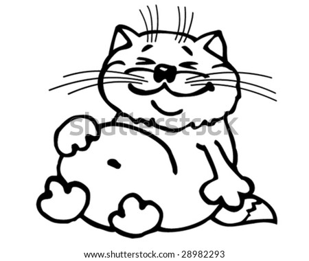 funny fat cat pictures. stock vector : funny fat cat