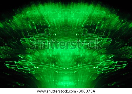 3D undulation pattern.\
\
A green abstract light being shaken.