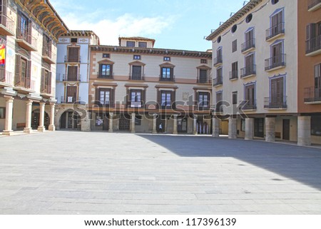 Neoclassical-Style Mural Paintings  In Coreche Square, Graus, Huesca,Spain