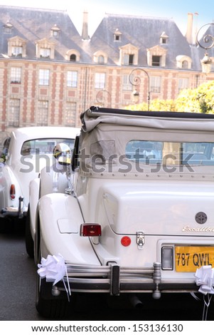 PARIS, FRANCE - OCTOBER, 9: The Place des Vosges is the oldest planned square in Paris today was a magnificent setting for weddings and festive occasions on October 9, 2012 in Paris.