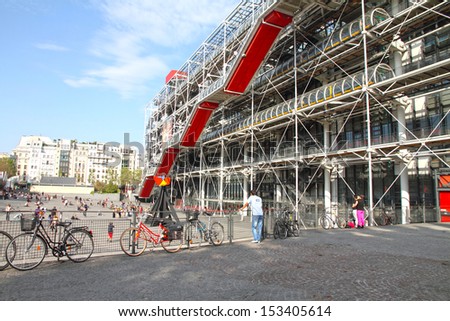PARIS, FRANCE-SEPTEMBER, 10: Center Georges Pompidou. The Centre was built by firm GTM and completed in 1977 on September 10, 2012 in Paris.Is the third most visited Paris attraction.