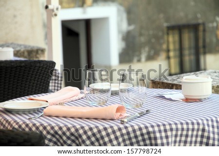 Table restaurant terrace Cuenca Spain