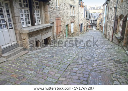 Jerzual street,Dinan, Cotes d\'Armor, Bretagne, France