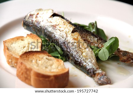 Sardines on plate Chester UK