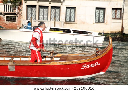 VENICE ITALY-JANUARY 27: Funeral processions along the Grand Canal, on January 27, 2015 in  Venice