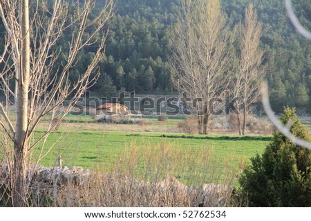 Spring landscape in the Gudar mountains,  Virgen de la Vega, Alcala de la Selva, Teruel province, Spain