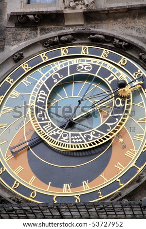 Astronomical clock, Old Town Hall. Prague. Czech Republic