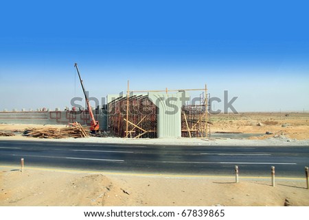 Bridge under construction Motorway El Cairo landscape Egypt Africa