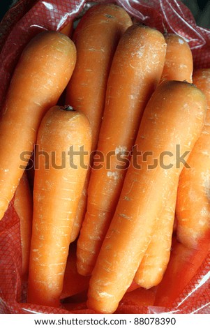 Raw carrots, Bolhao old market in Porto, Portugal
