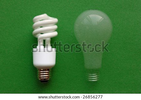 compact fluorescent light with fading incandescent bulb created using a multiple exposure