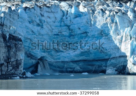Waterfall of Tidewater Lambplugh Glacier, Glacier Bay National Park, Alaska