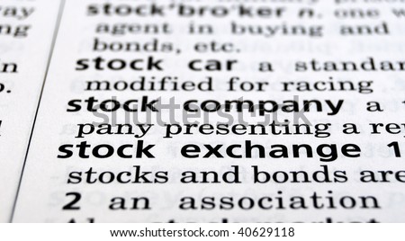 The words Stock Exchange in a dictionary