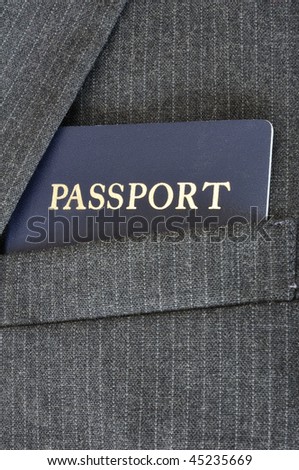 Close-up of Passport in Suit Coat Pocket