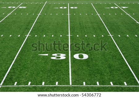 Thirty Yard Line on American Football Field