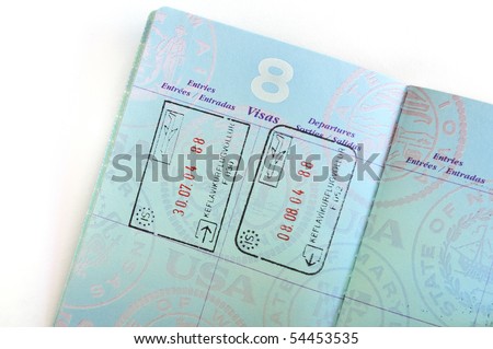 Close Up of Iceland Visa Stamps in American Passport