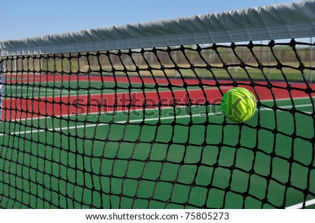 A Service Fault, Yellow Tennis Ball Hitting the Net