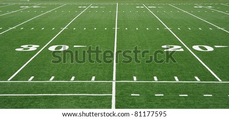 20 and 30 Yard Line on American Football Field