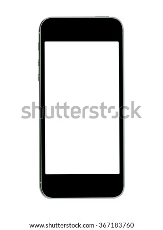 Black mobile phone isolated on white background