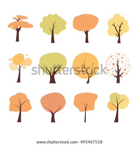 Autumn Tree Stock Vector Illustration 495467518 : Shutterstock