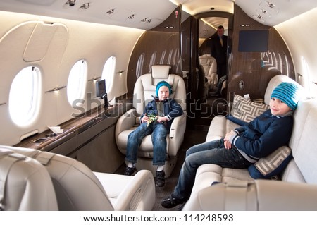 Family Traveling by Commercial Airplane