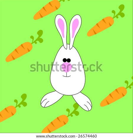 easter bunnies cartoon. stock photo : White easter