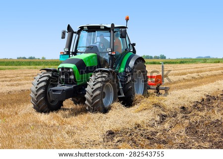Tractor on the farmland