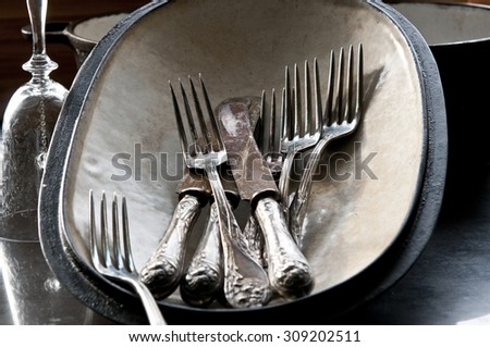 Old knifes and forks