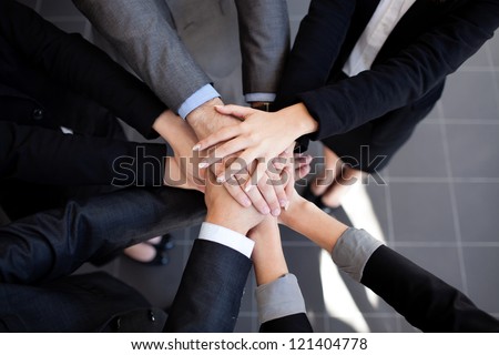 Team Work Concept. Business People Joining Hands.