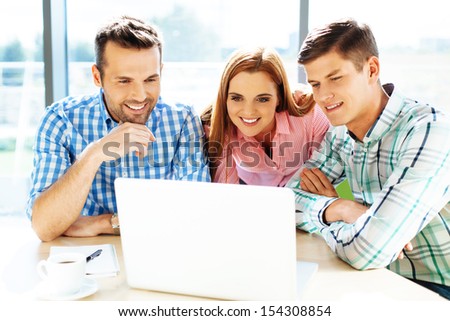 Business people working at the desk with laptop. Team work concept