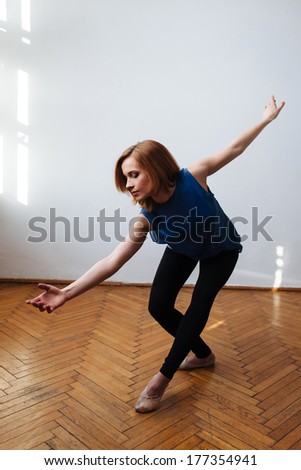 Ballet dancer exercising a balanced move