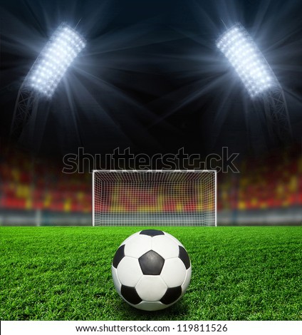 Soccer ball on the green field Soccer ball on the green field