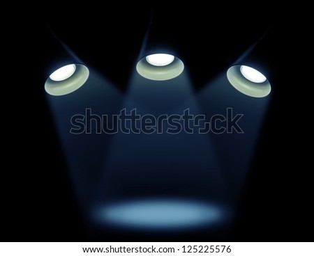 Lights on a black foneTri lamp on a black background
