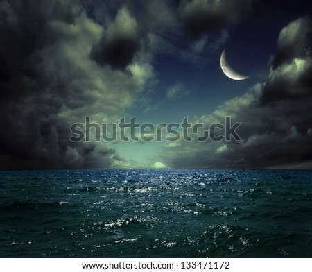 night sea, the ocean as a natural background