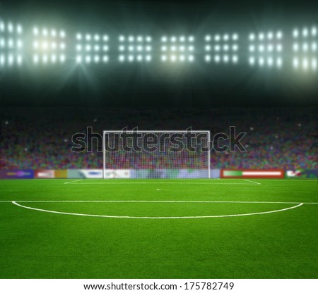 On the stadium abstract football or soccer backgrounds On the stadium abstract football or soccer backgrounds