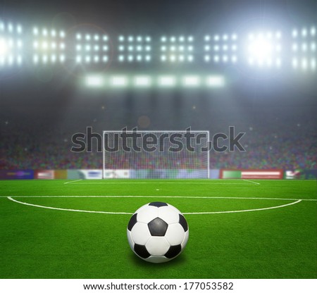 On the stadium. abstract football or soccer backgrounds