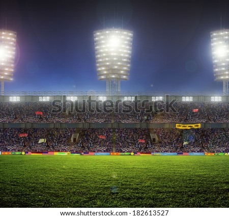stadium with fans the night before the match stadium with fans the night before the match