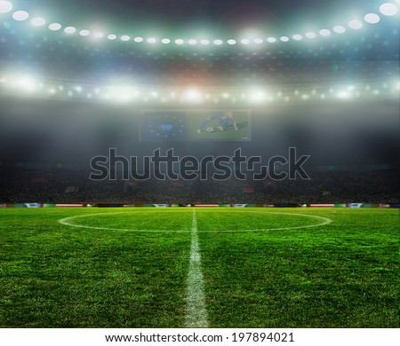 On the stadium. abstract football or soccer backgrounds