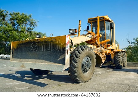 bulldozer in the parking lot.