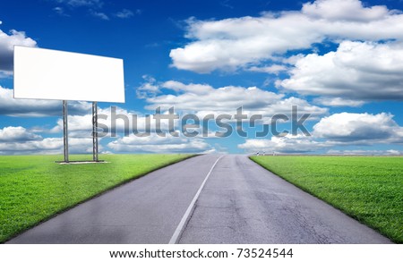 blank billboard in the beautiful landscape, appropriate for your ady