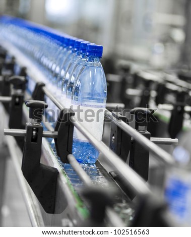Close up of bottle industry