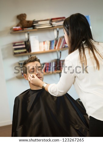 Young man at the Beauty salon