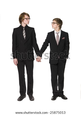 stock photo : Two men holding hands