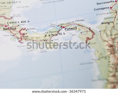 Map of Panama in central America
