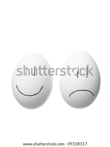 happy face sad face. stock photo : Sad face and a