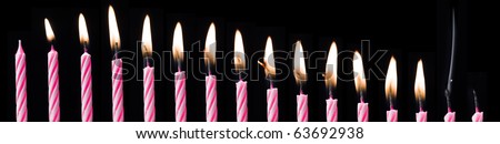 Time Lapse of a Birthday Candle on black background