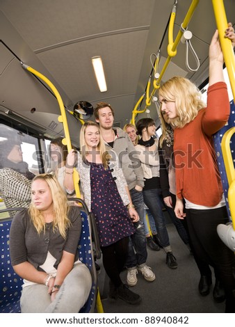 Group of people on the bus