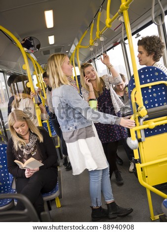 Large group of People going by bus